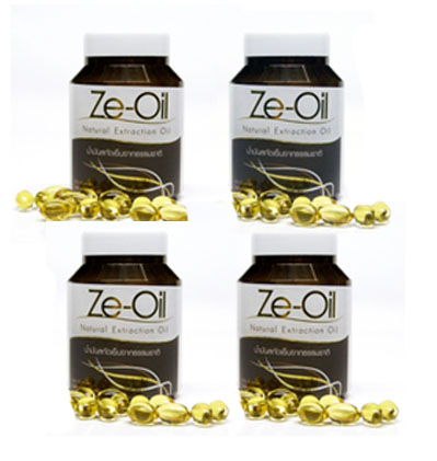 Ze Oil (ซีออยล์) จากน้ำมันสกัดเย็น 4 ชนิด เพื่อสุขภาพ 60capx4ขวด